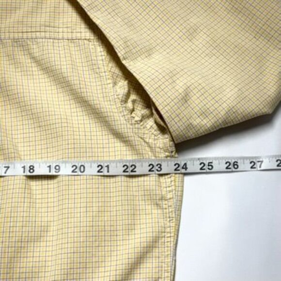 Arizona Jean Co. Mens Size L Yellow Checkered Button-Down Shirt Long Sleeve - Picture 6 of 7